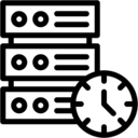 Server with a clock icon